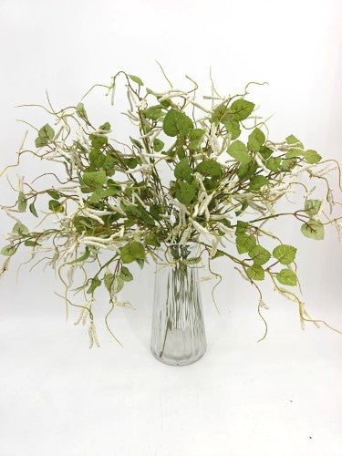 Artificial Caterpillar Flower Spray - White and Green