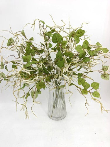 Artificial Caterpillar Flower Spray - White and Green