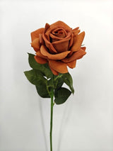 Artificial Rose Flower Spray - Real Touch - Brown