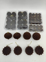 Velvet Christmas Tree Baubles - Copper - Set of 48