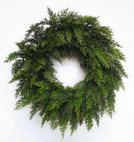 Artificial Cypress Wreath - Real Touch - 50cm