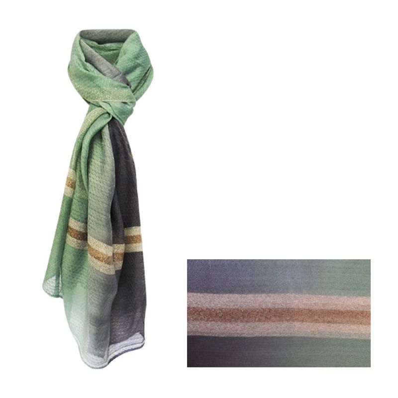 Luxurious green and cobalt silk scarf measuring 180cm, perfect for elevating any outfit with style and comfort.