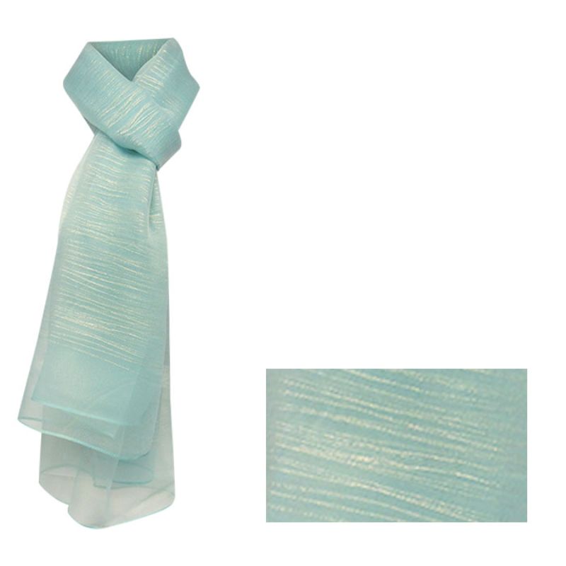 Stylish Mint Waves Scarf, 180cm, lightweight polyester, perfect for casual or formal wear, adds vibrant color and flair.