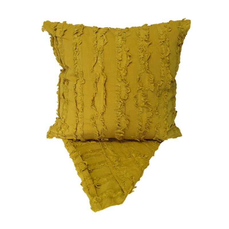 Cushion Cover - Ripple Frill Mustard (44cm)