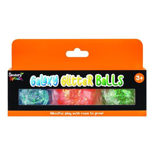 Sensory Sprouts Galaxy Glitter Balls Orange Set of 3