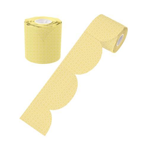 LCBF Yellow Patterned Rolled Scalloped Border