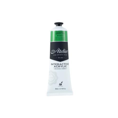 Atelier Acrylic Interactive Paints 80ml Permanent Green Light