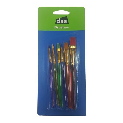 DAS Coloured Bristle Brush Assorted Set of 6