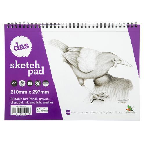 DAS Spiral Sketch Pad (Saddleback) A4 110gsm 20 Sheets