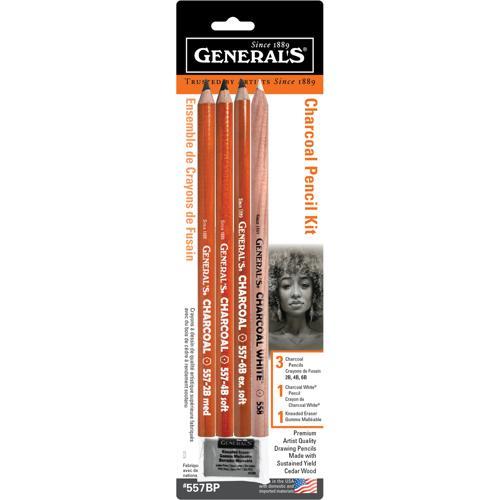 Generals Charcoal Pencil Kit #557BP 5 Pack