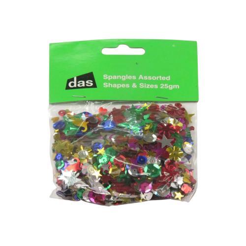 DAS Spangles Assorted Shapes & Sizes 25gm