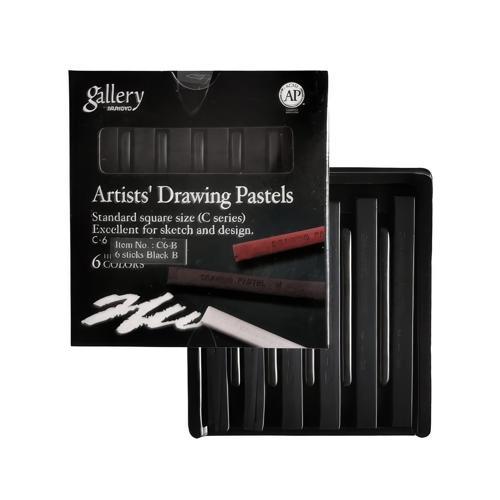 Mungyo Gallery Square Soft Pastels Black 6 Pack