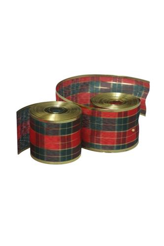 Wired Edge Christmas Tartan Ribbon - Set of 5 - 63mm