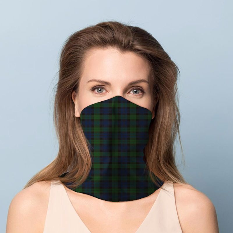 Neck Scarf Face Covering - Green Tartan (50cm)