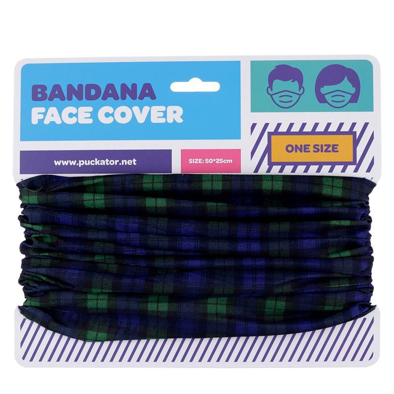 Neck Scarf Face Covering - Green Tartan (50cm)