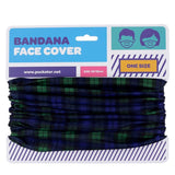 Neck Scarf Face Covering - Green Tartan (50cm)