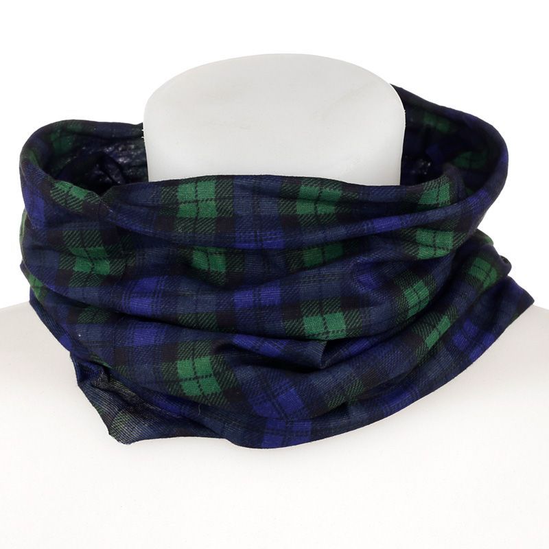 Neck Scarf Face Covering - Green Tartan (50cm)