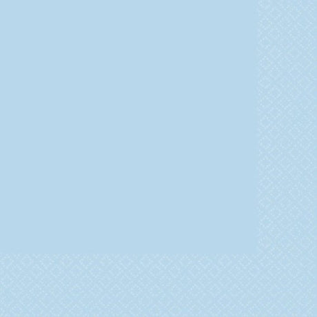 Pastel blue 2-ply beverage napkins, 40 pack, eco-friendly, perfect for parties and casual gatherings.