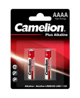 Camelion Plus Alkaline AAAA batteries, 2-pack, designed for high-drain devices with anti-leakage technology and 10-year shelf life.