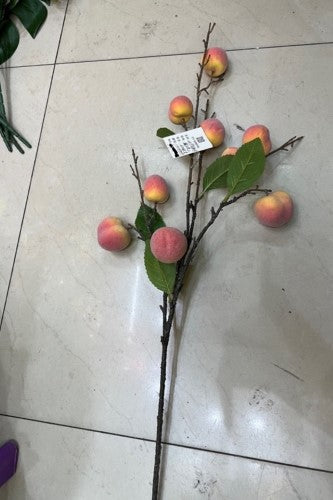 Artificial Peach Fruit Spray  - Pack of  5