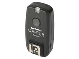 Hahnel Captur Receiver for Fuji, triggers multiple flash guns and studio lights, compatible with various Fuji cameras.