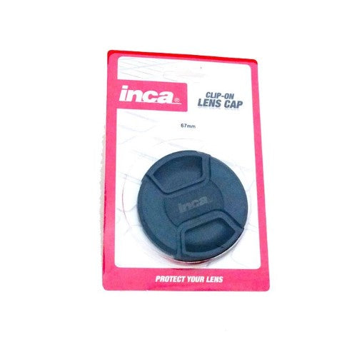 Inca 67mm lens cap clip securely protects your lens from dust and scratches.
