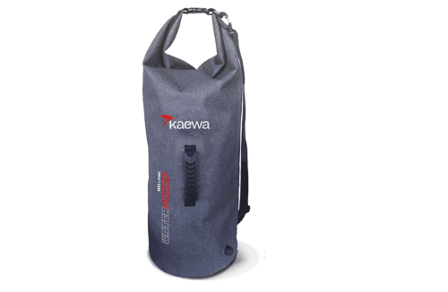 KONUS KAEWA 60 Litre Drybag, a rugged waterproof bag for outdoor adventures, featuring adjustable strap and air release valve.