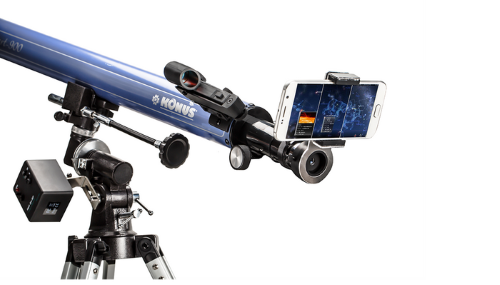 KONUSTART 900B 60mm F15 telescope with R.A. motor, ideal for observing celestial bodies and capturing images with a smartphone.