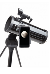KONUSNOVA 114mm F4.3 telescope with adjustable tripod, 'Stardot' finderscope, and smartphone adapter for stargazing adventures.