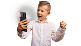 KONUS Micro Clip Microscope Set for smartphones with 3 eyepieces, LED illuminator, and essential accessories for exploration.