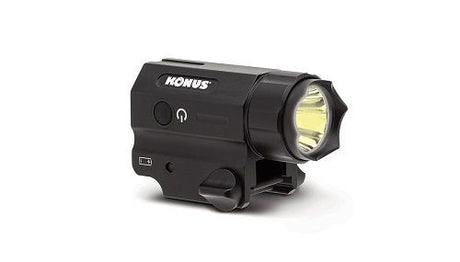KONUSLIGHT-TL waterproof tactical flashlight with 360 lumens, full metal build, and quick release for Weaver/Picatinny rails.