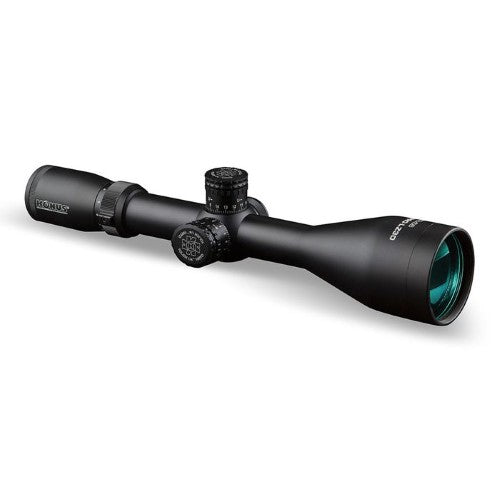 KONUSPRO LZ-30 3-12X56 riflescope showcasing a rugged design, advanced optics, and dual-illuminated 30/30 reticle.