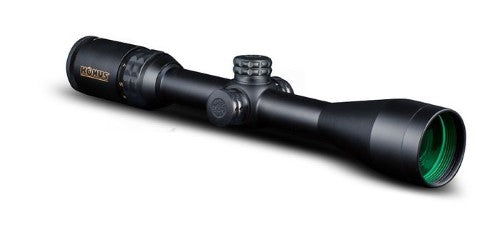 KONUSPRO 275 scope with ballistic reticle and dual illuminated dot for precise aim from 75 to 275 yards, durable and waterproof.