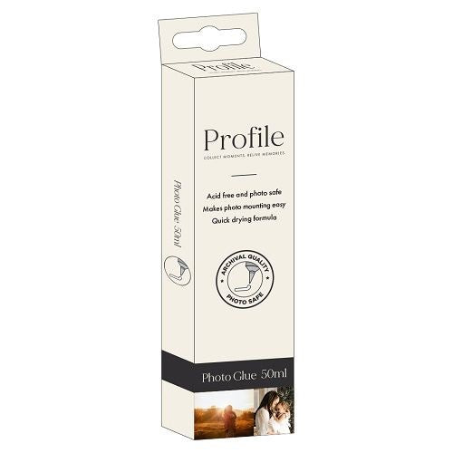 50ml PROFILE PHOTO GLUE for safely adhering and repositioning photos and artwork in albums without damage.