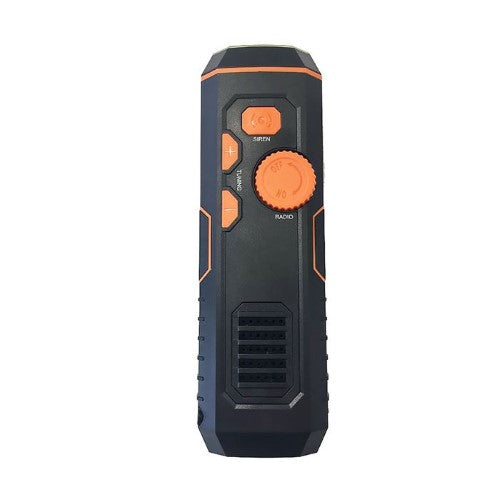 BSAFE Emergency Radio Torch with FM radio, hand crank, USB recharge, and 30m LED light beam for emergency preparedness.