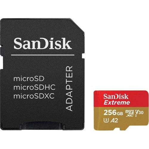 SANDISK EXTREME MICRO SDXC 256GB 190MB/S UHS-I SD ADAPTER