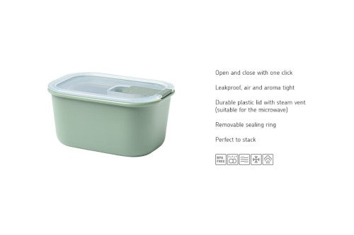 450ml Nordic Sage food storage container with airtight seal, steam vent, and stackable design for efficient kitchen organization.