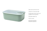 Easyclip 3 Piece Set Nordic Sage with airtight seal, stackable design, and microwave-safe lids for efficient food storage.