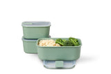 Easyclip 3 Piece Set in Nordic Sage, featuring airtight containers with one-click locking and microwave-safe lids.