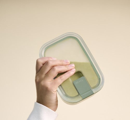 Easyclip 3 Piece Set in Nordic Sage, featuring airtight containers with one-click locks and microwave-safe steamer lids.