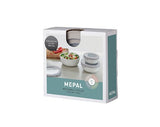 Cirqula Round 3-Piece Small Set in Nordic White, elegant storage bowls with airtight lids for meal prep and serving.