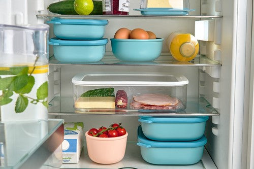 Cirqula Round 3-Piece Set in Nordic Sage, durable, leakproof bowls with airtight lids, microwave and dishwasher safe.