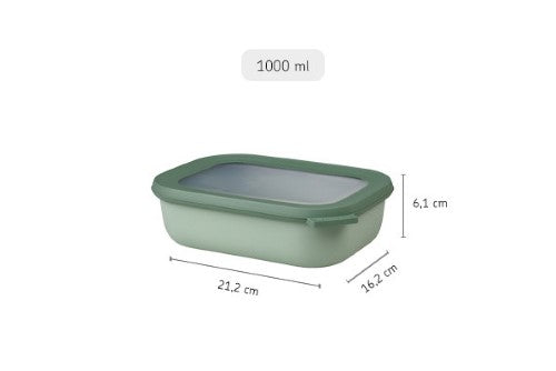 Cirqula Rectangle 1000ml Nordic Sage - Mepal