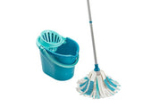 Leifheit Set Power Mop 3in1 with 12-litre bucket, microfibre strips for efficient cleaning on various surfaces.