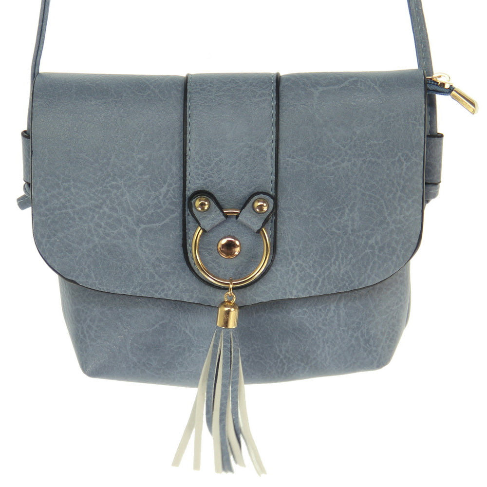 Handbag - Ring & Tassle Bag - DENIM - Set of 2