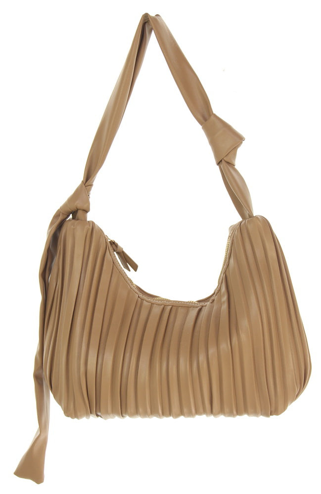 Handbag - Pleats Fashion Bag - MUSHROOM