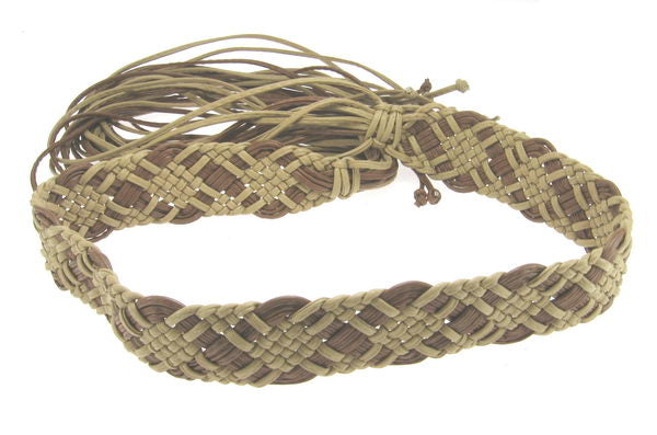 Belt - Two Tone Brown/Cream - BT033 - Set of 2