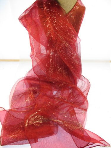 Scarf - Tinsel Between 2layers - BURGUNDY