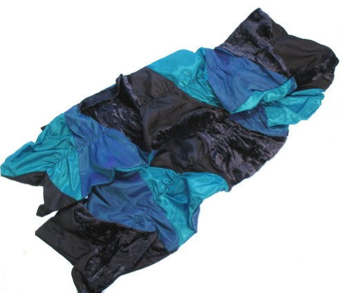 Scarf - Silk Velvet Patch - BLUE