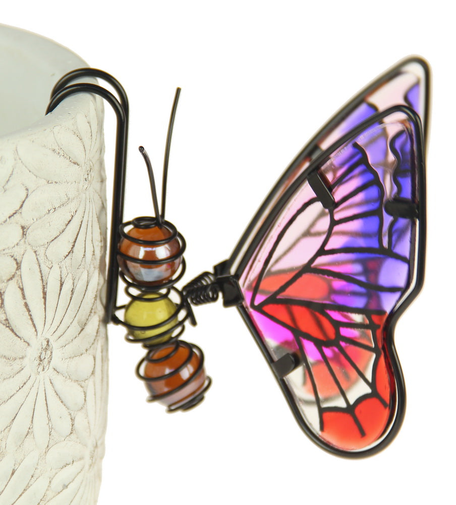 Windspinner / Suncatcher - Purple Butterfly Pot Decor - PURPLE - Set of 2